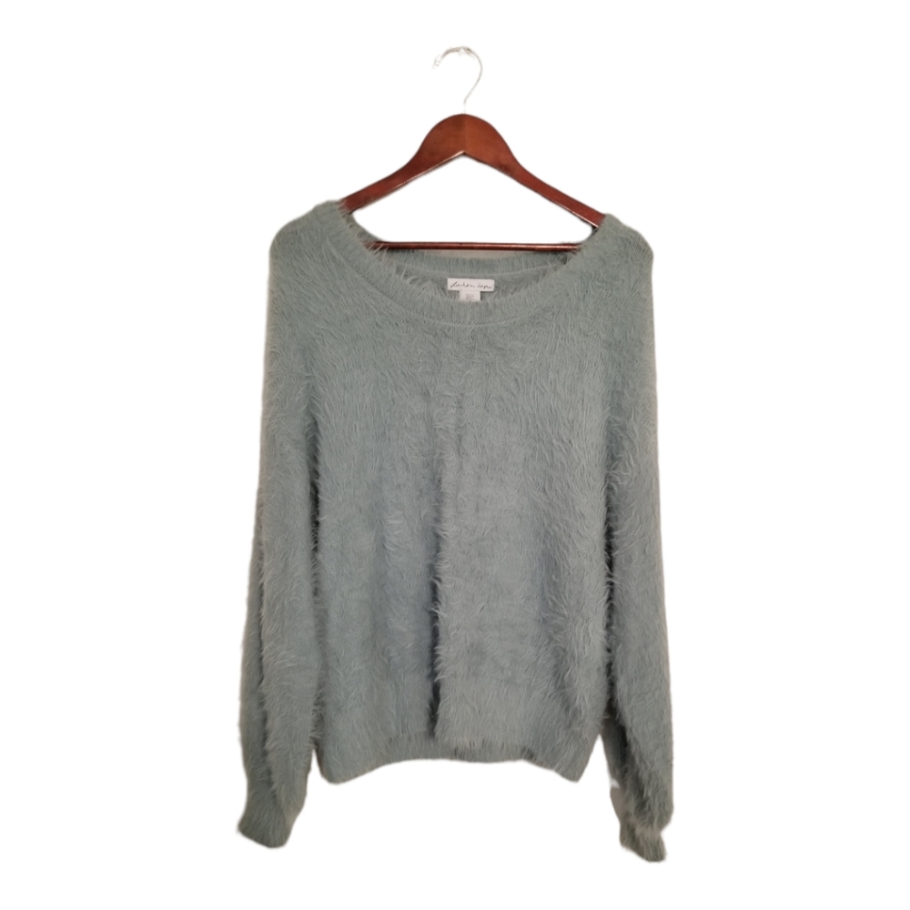 ❤PICK 3/$15❤London Kaye Oversized Fluffy Baloon Sleeve Sweater Dusty Blue